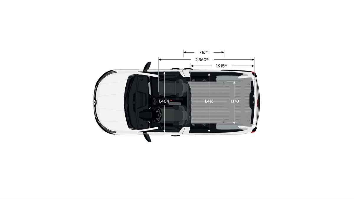 Renault Express Van dimensions top view